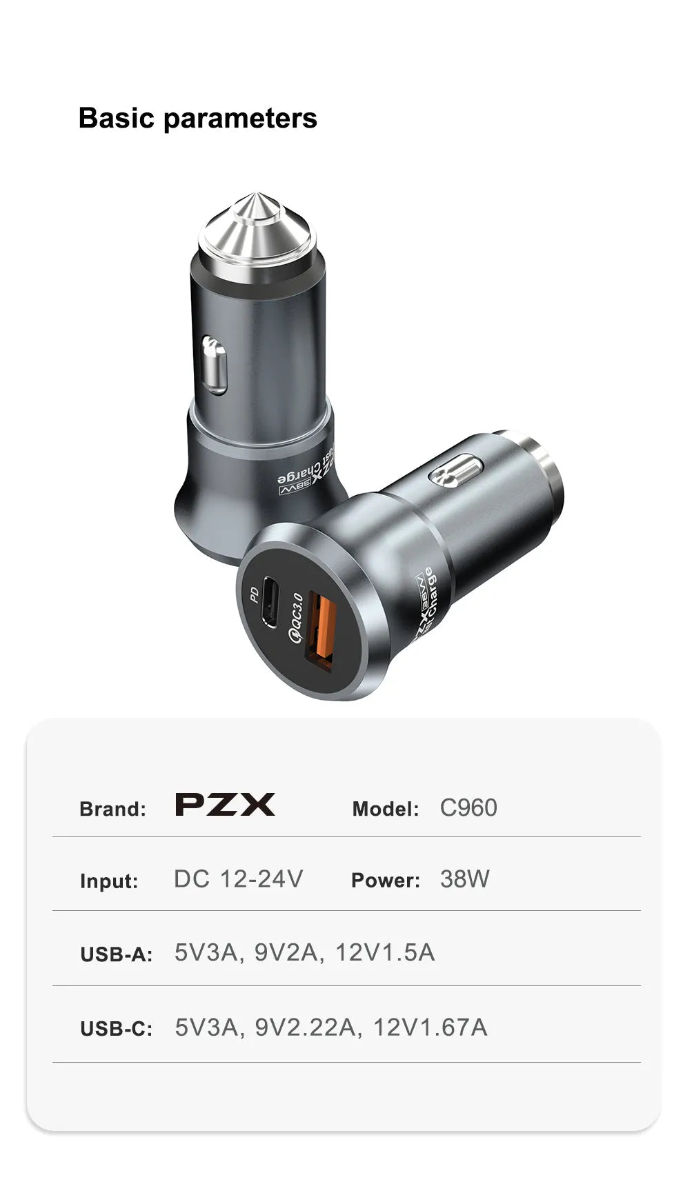 Dual USB Port Smart Car Charger High Quality - C960S