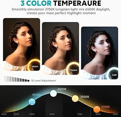 Weilisi 10" Ring Light with Stand 72'' Tall & Phone Holder,38 Color Modes Selfie Ring Light with Tripod Stand,Stepless Dimmable/Speed LED Ring Light for iPhone & Android, YouTube, Makeup, TikTok