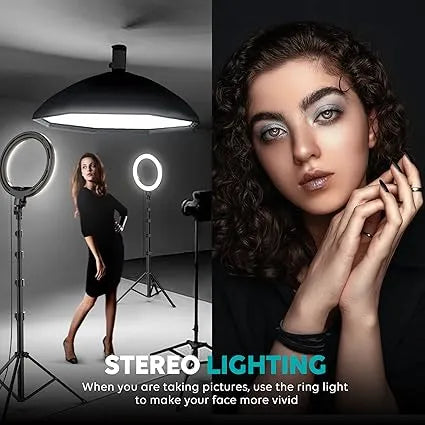 Weilisi 10" Ring Light with Stand 72'' Tall & Phone Holder,38 Color Modes Selfie Ring Light with Tripod Stand,Stepless Dimmable/Speed LED Ring Light for iPhone & Android, YouTube, Makeup, TikTok